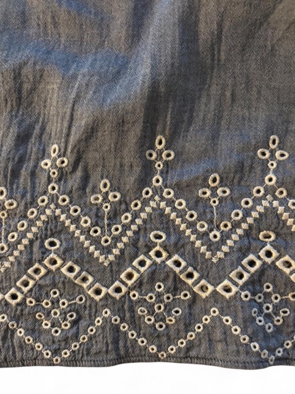 Johnny Was Workshop blue/gray Embroidered Tunic Dress — Size L - Picture 6 of 8